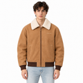 Heritage Sherpa Collar Suede Bomber Jacket