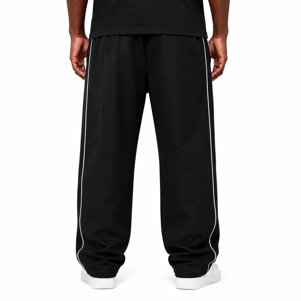Unknown Warrior Wide-Leg Track Pants – Black
