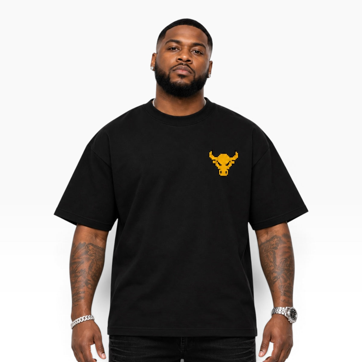 Pixel Bull Essential Tee – Black