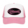 Heritage Script Trucker Hat – Pink/White