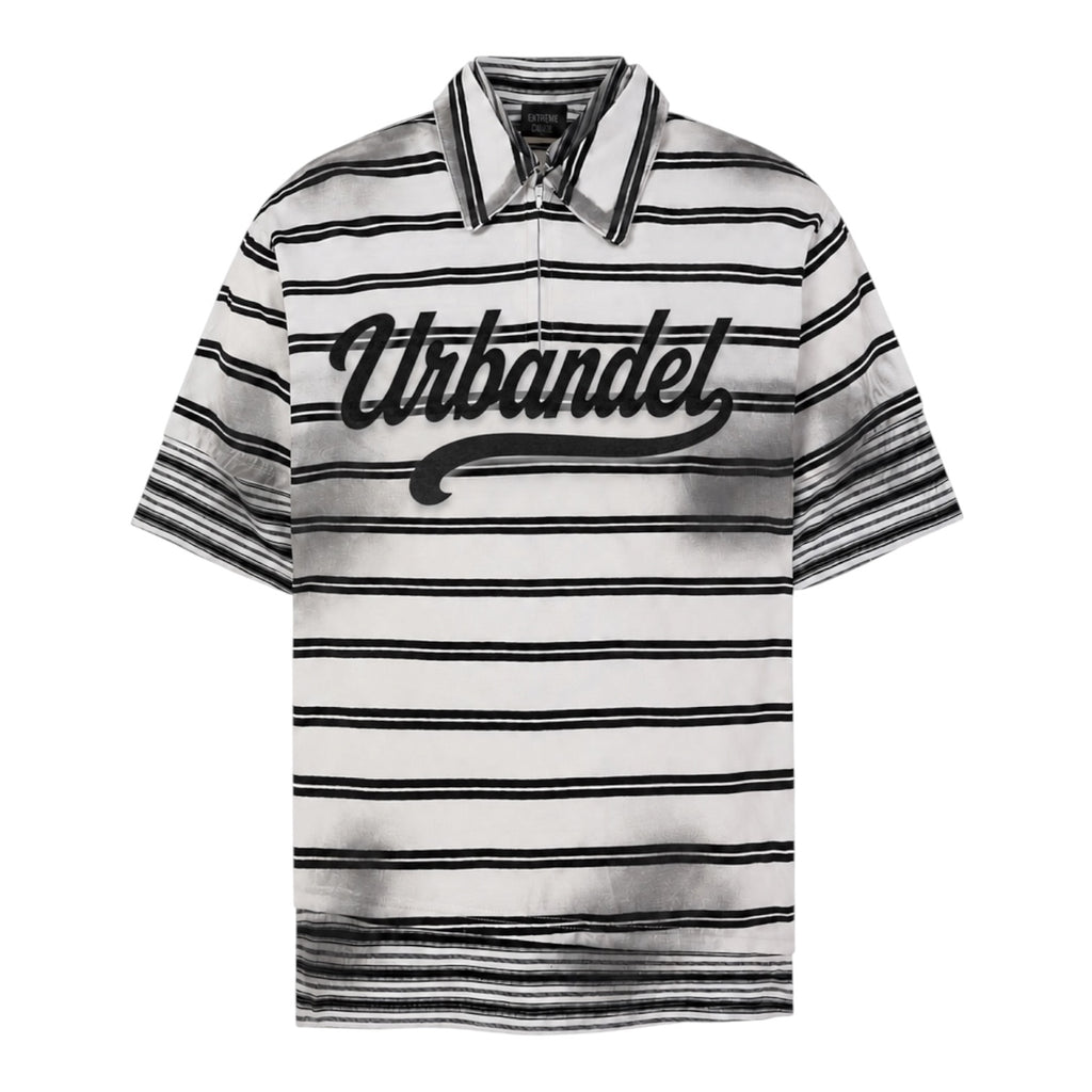 Pressure Makes Legends” Striped Polo