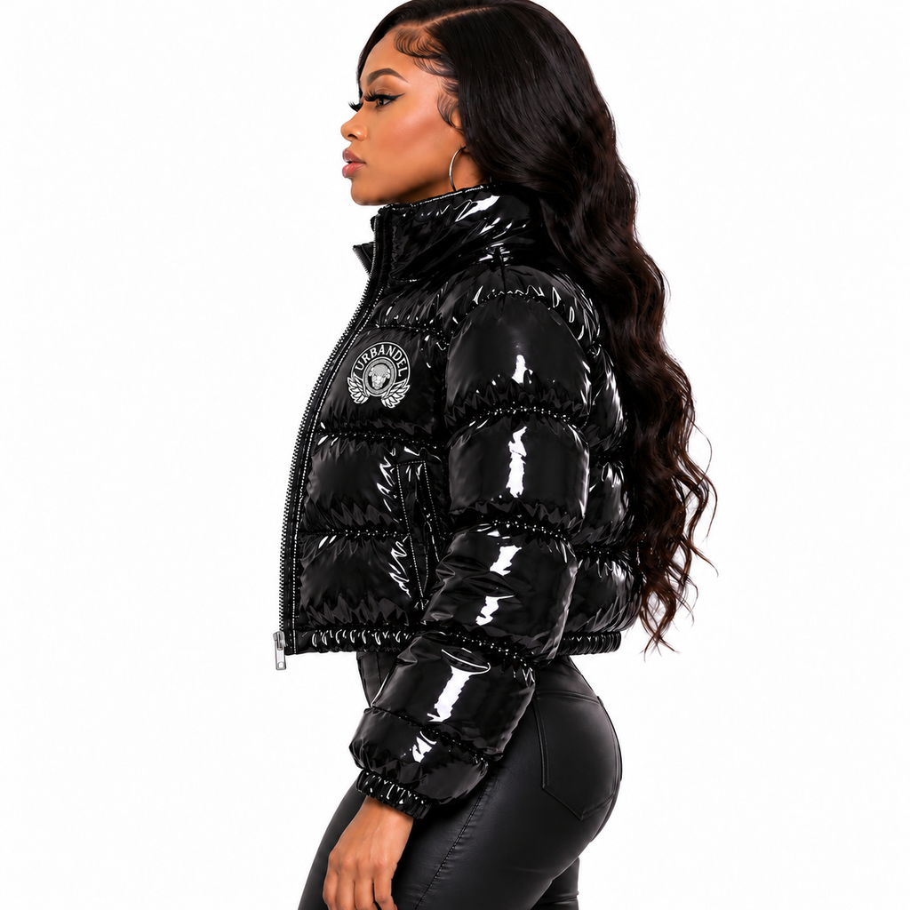 Bull Legacy Cropped Puffer Jacket – Black
