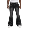 Blackout Grommet Flare Denim