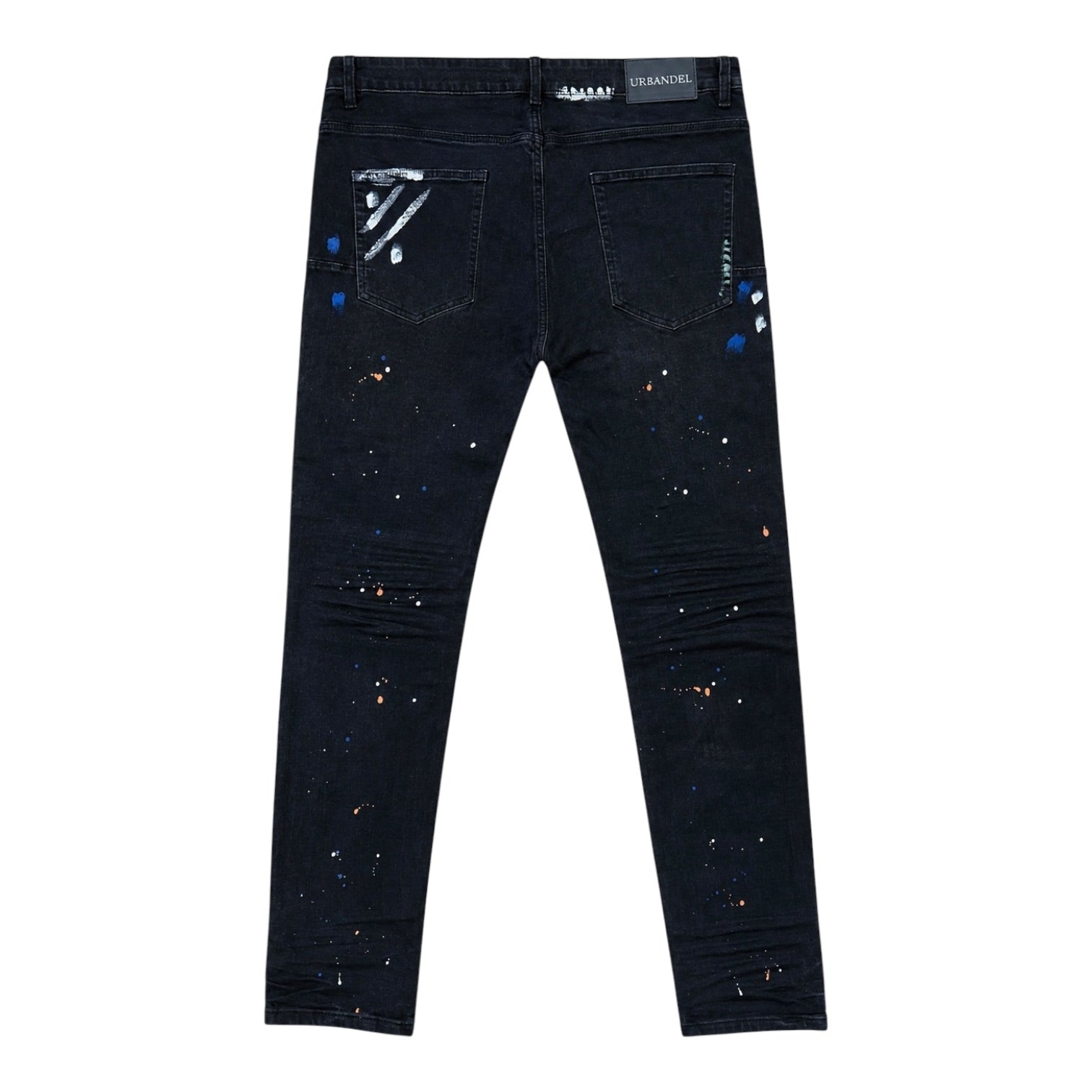 Midnight Splatter” Distressed Denim