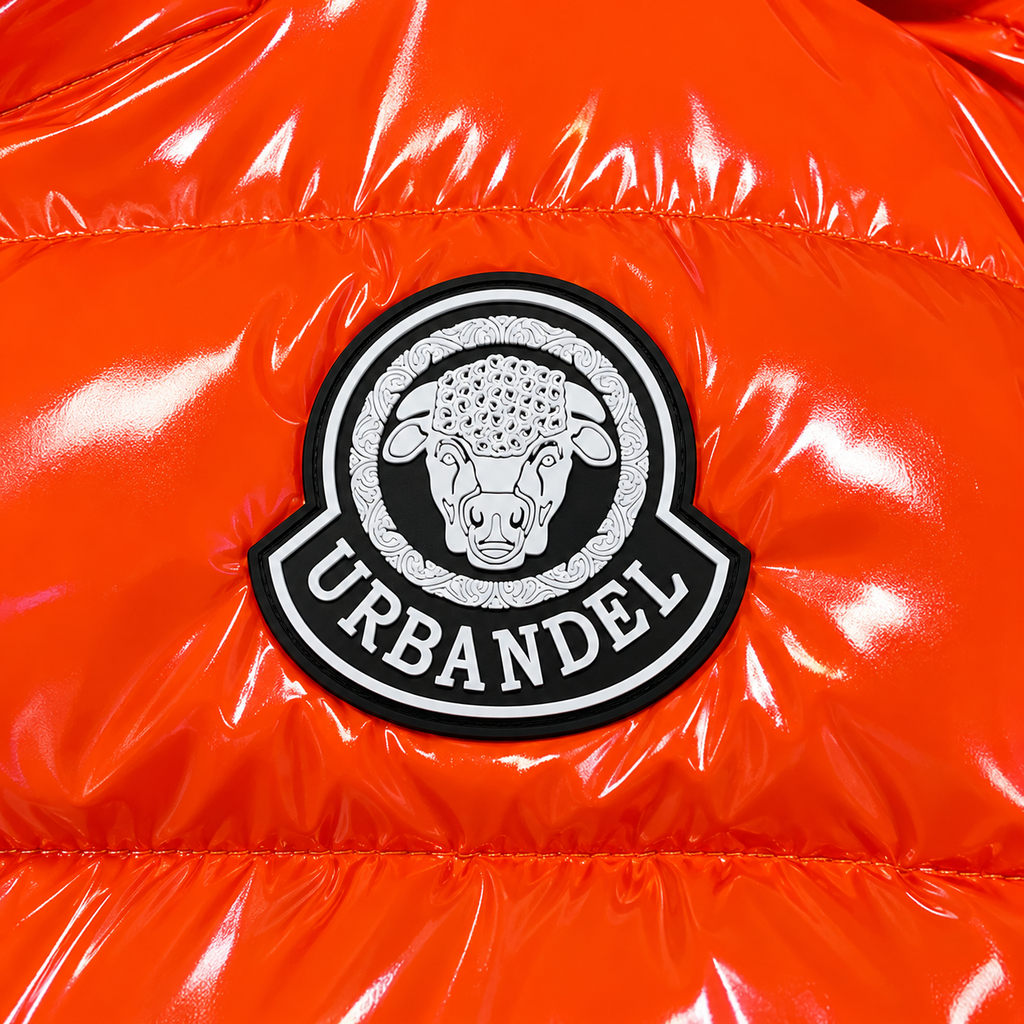 Arctic Bull Gloss Puffer Jacket – Solar Orange