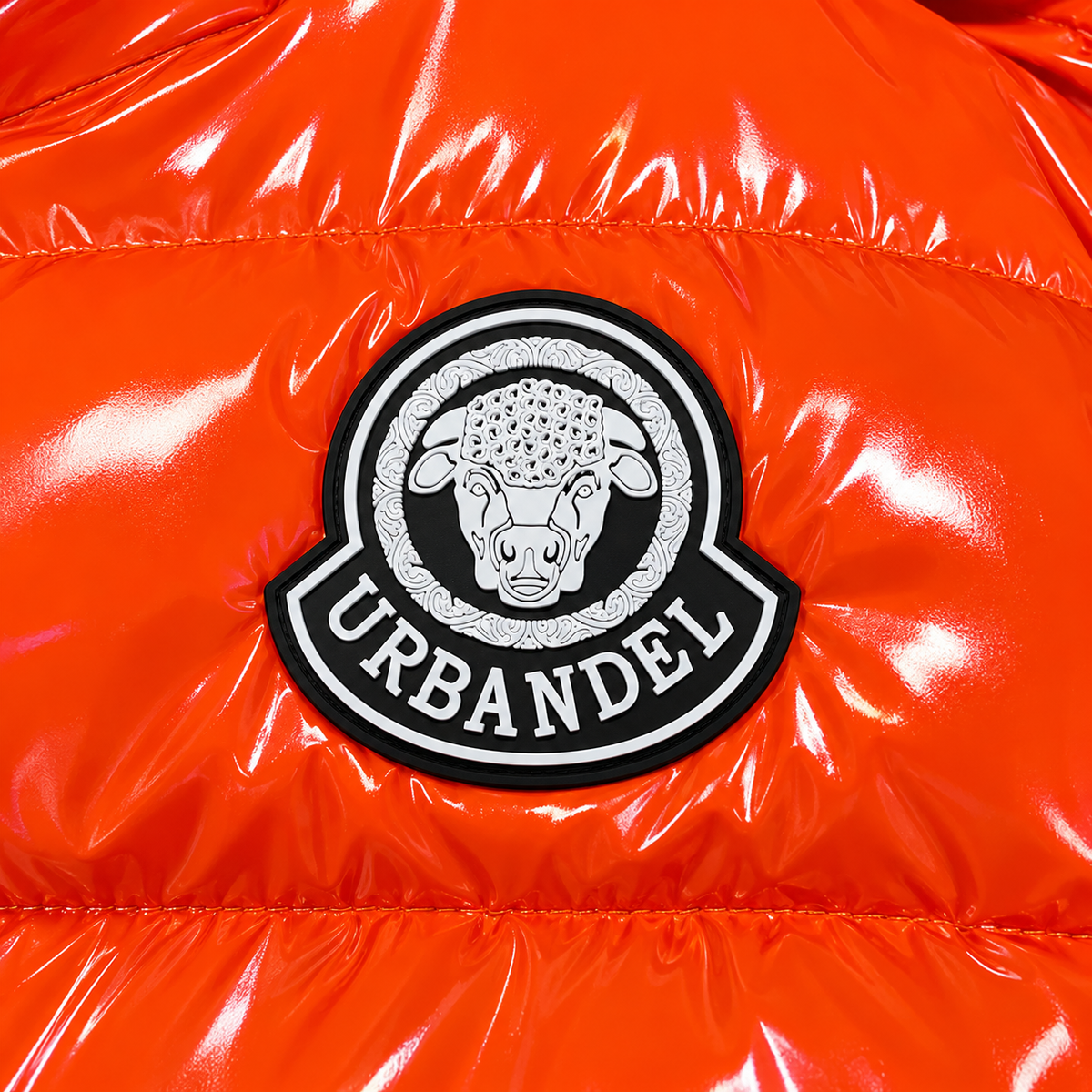 Arctic Bull Gloss Puffer Jacket – Solar Orange