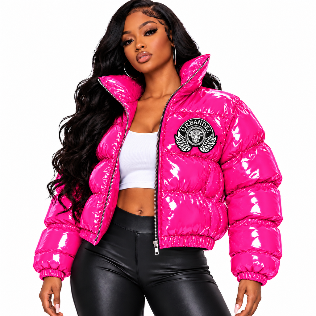 Bull Legacy Cropped Puffer Jacket – Pink
