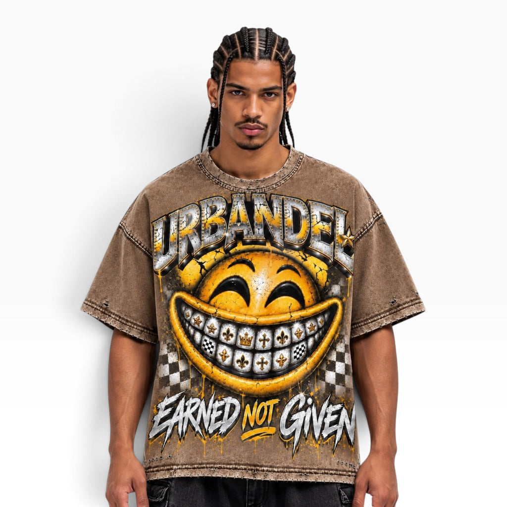 Earned Smile Heavyweight Tee – Washed Brown