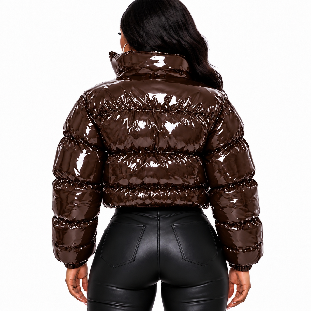 Bull Legacy Cropped Puffer Jacket – Brown