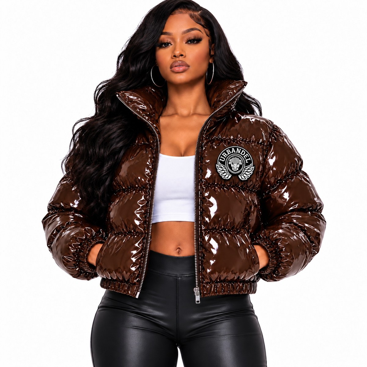 Bull Legacy Cropped Puffer Jacket – Brown