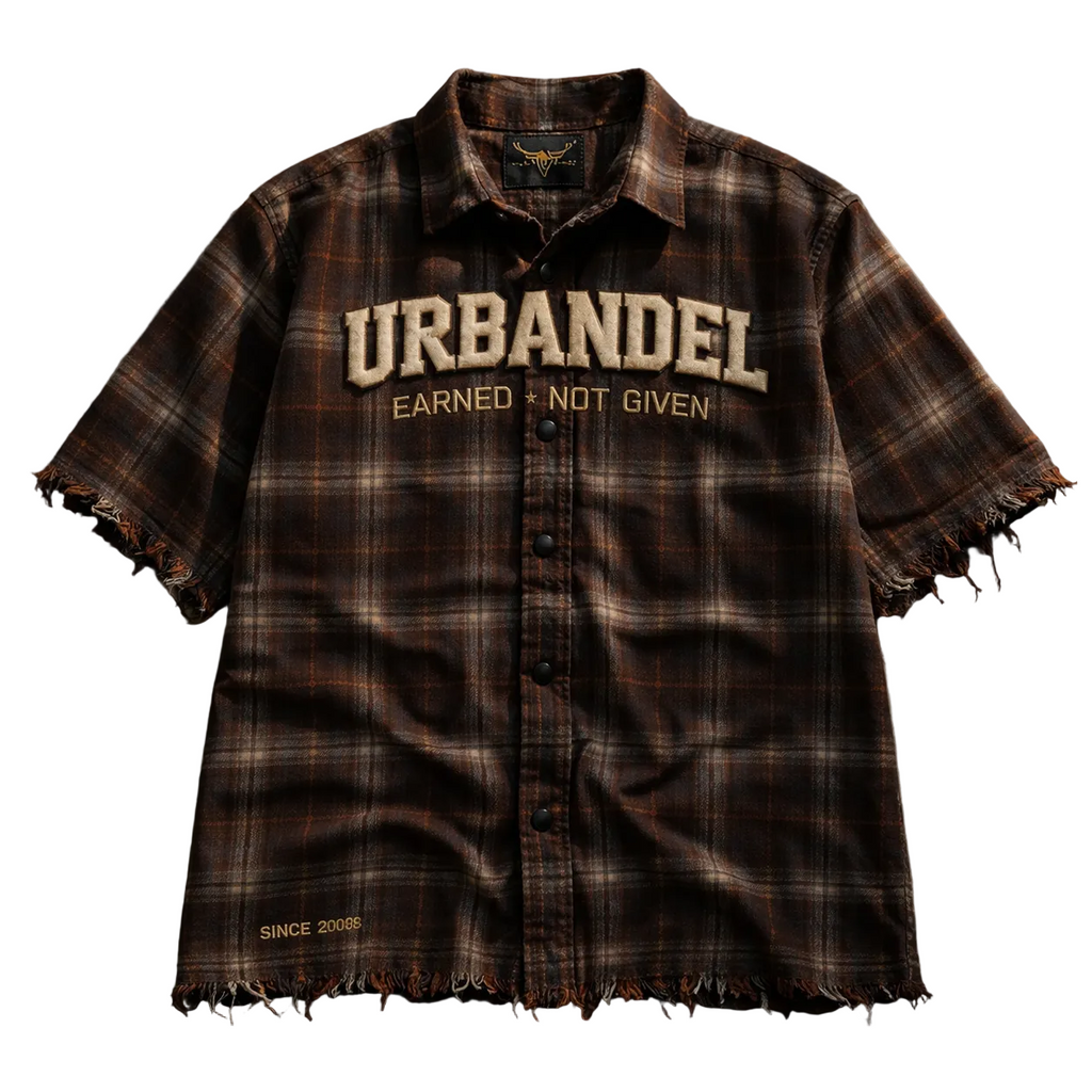 Earned Not Given Plaid Button Up