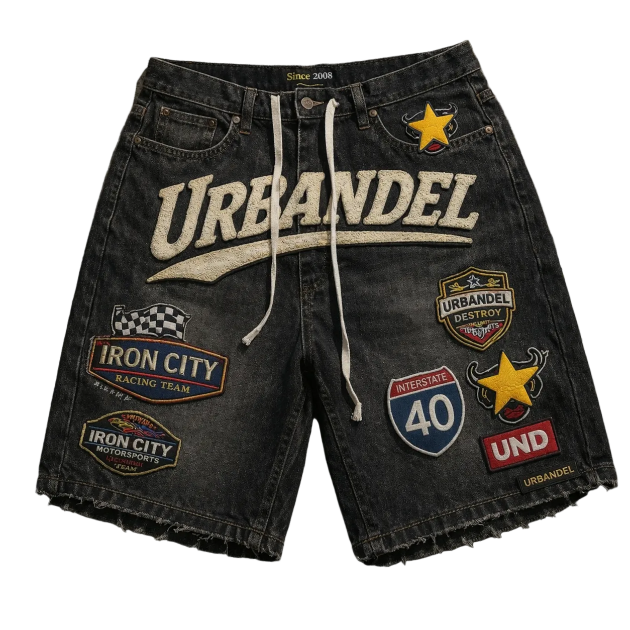 Iron City Racing Denim Shorts