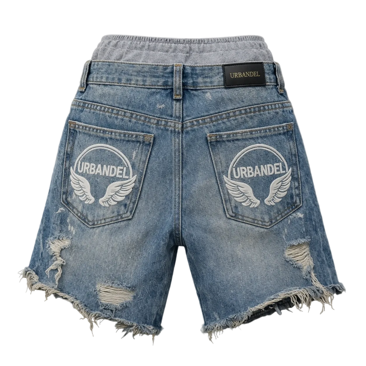 Angel Core Distressed Denim Shorts