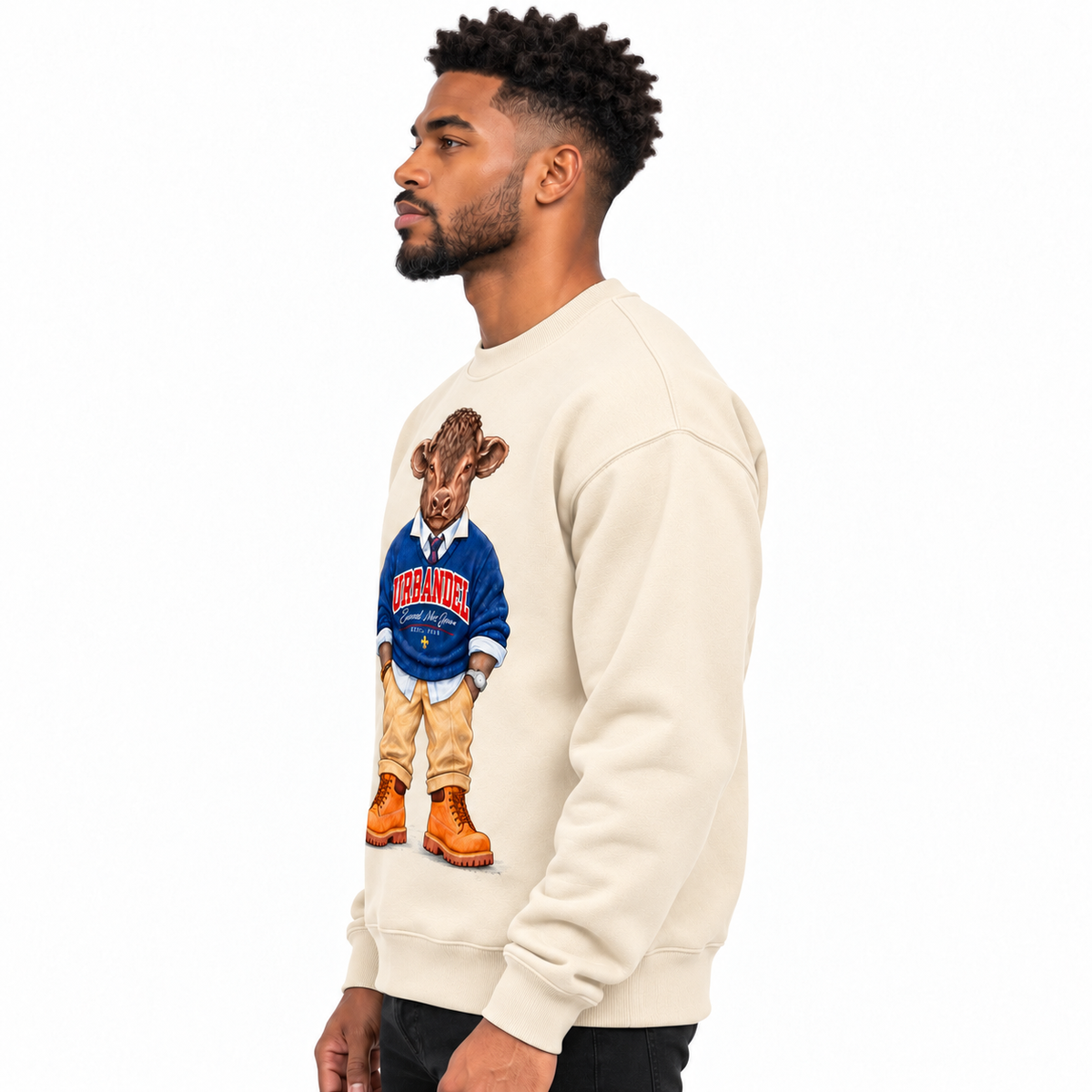 Bull Legacy Graphic Crewneck – Cream