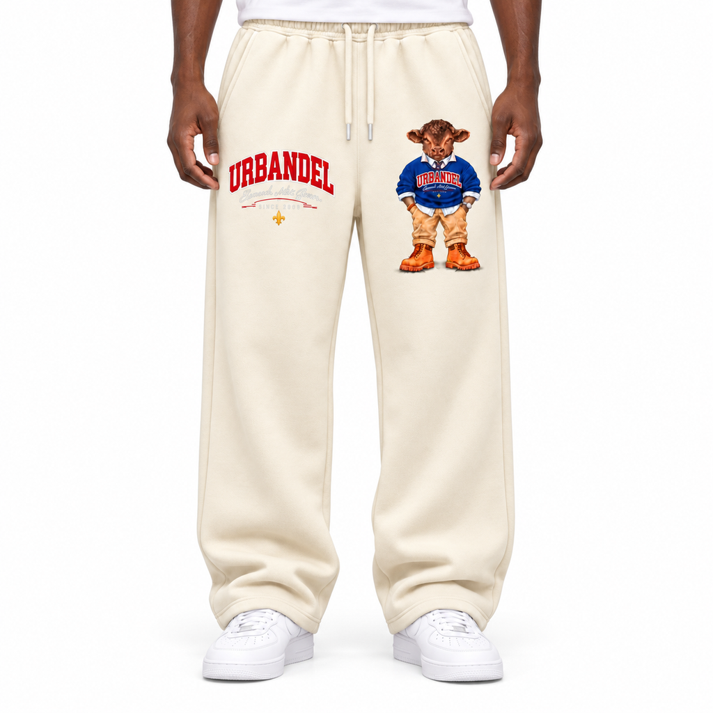 Bull Legacy Wide-Leg Sweatpants – Cream
