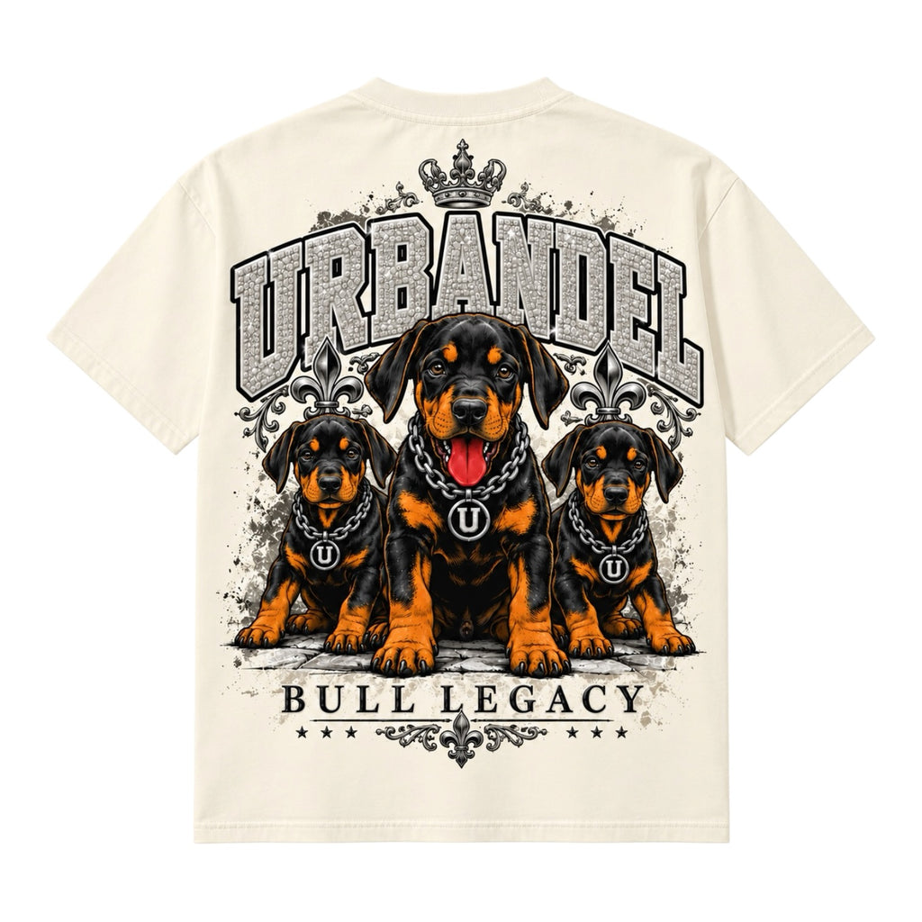 Bull Legacy Rottweiler Graphic Heavyweight Tee – Cream