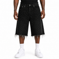 Midnight Speckle” Distressed Denim Shorts