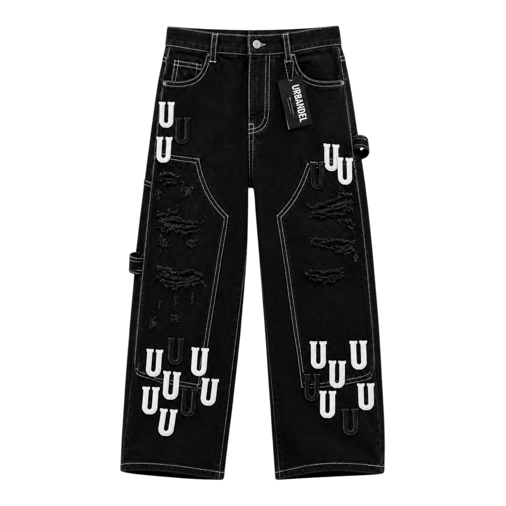Iron Utility U” Distressed Denim (Black)