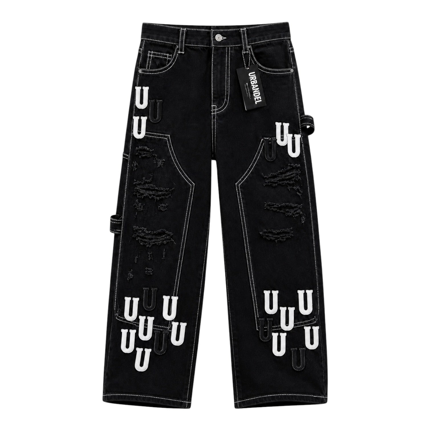 Iron Utility U” Distressed Denim (Black)