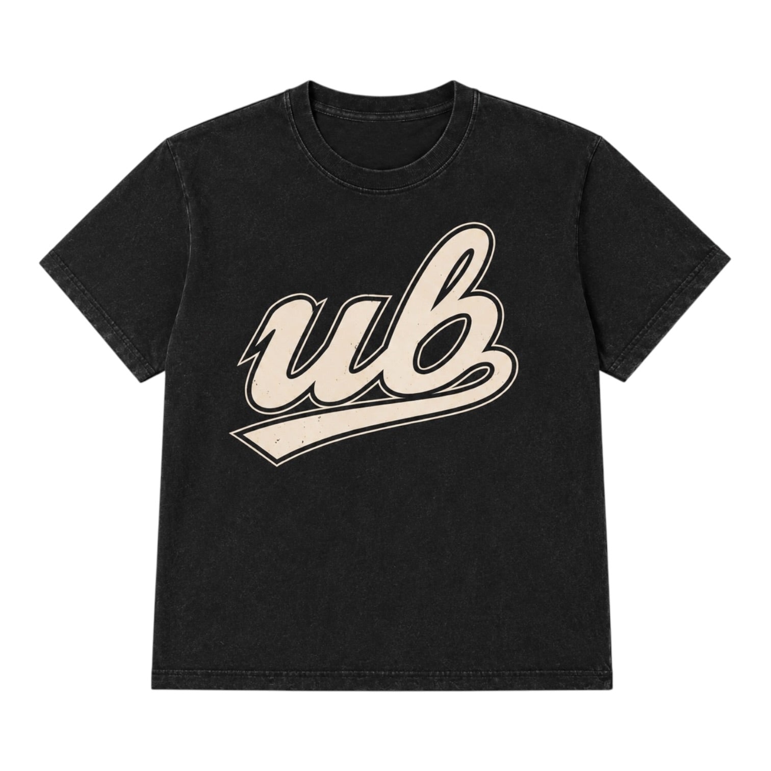 UB Vintage Script Tee – Washed Black