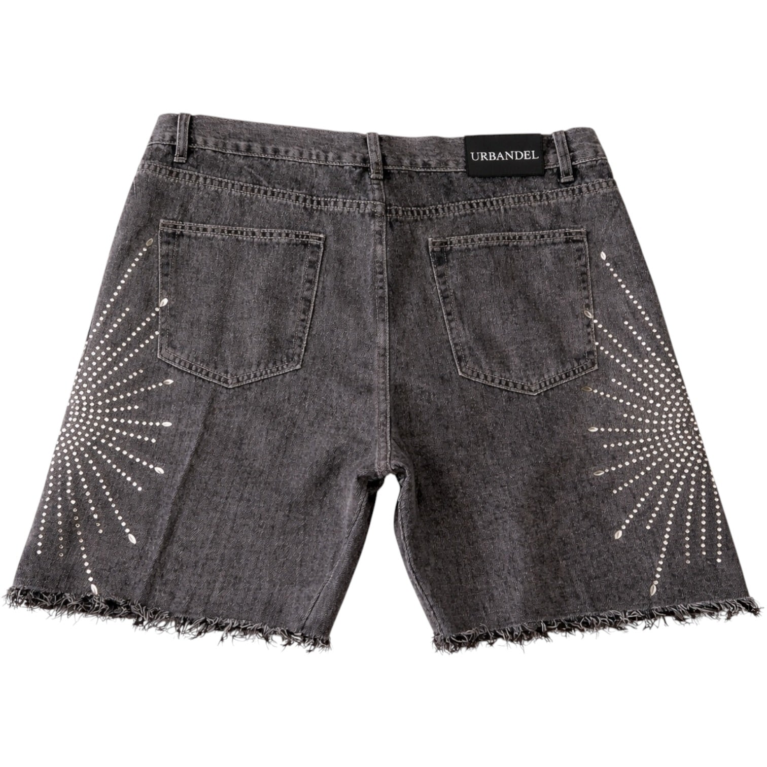 Iron Burst” Distressed Denim Shorts