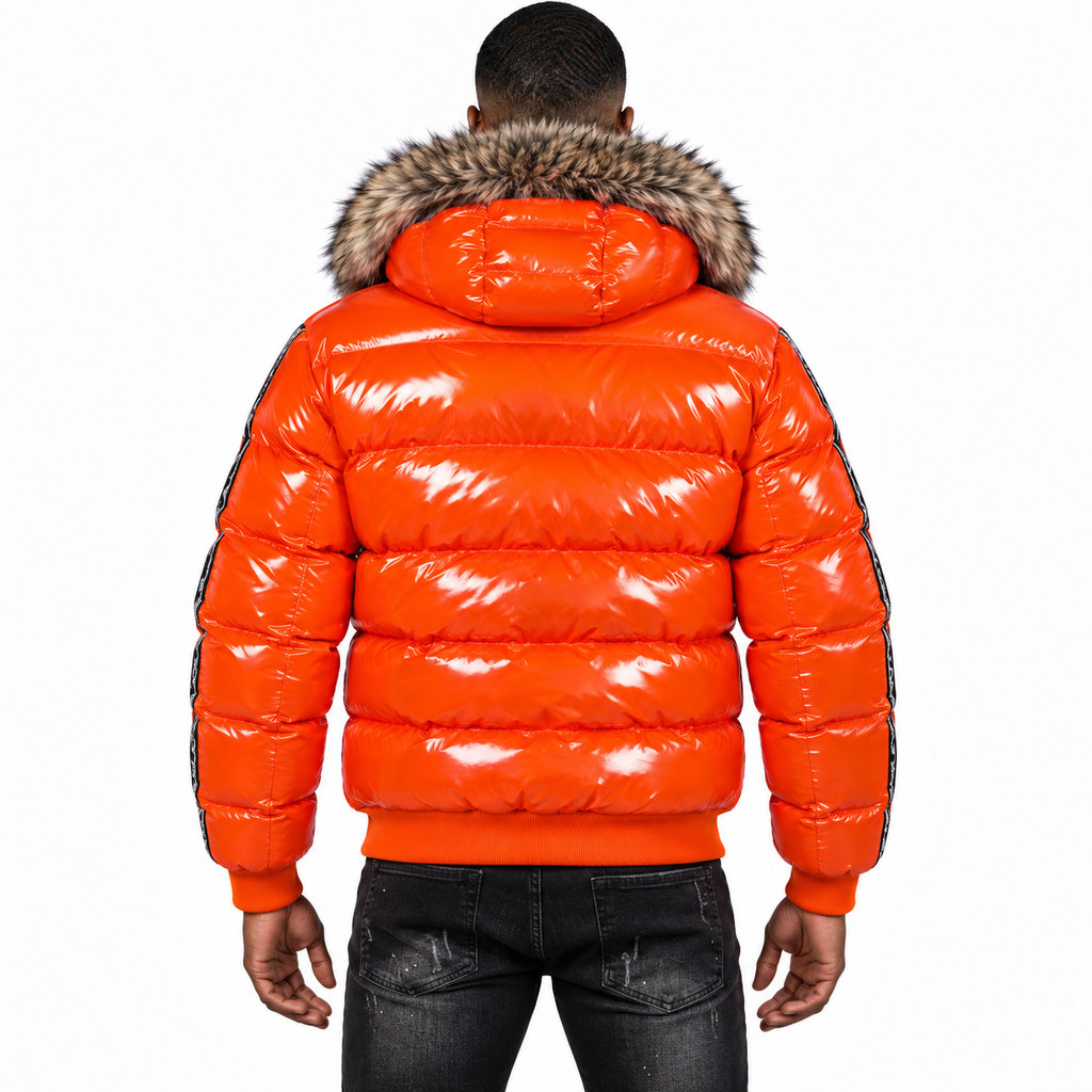 Arctic Bull Gloss Puffer Jacket – Solar Orange