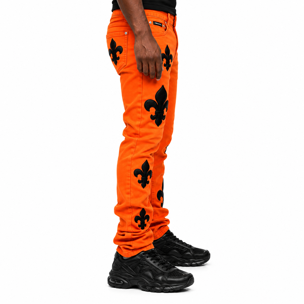 Fleur Legacy Leather Appliqué Stacked Denim
