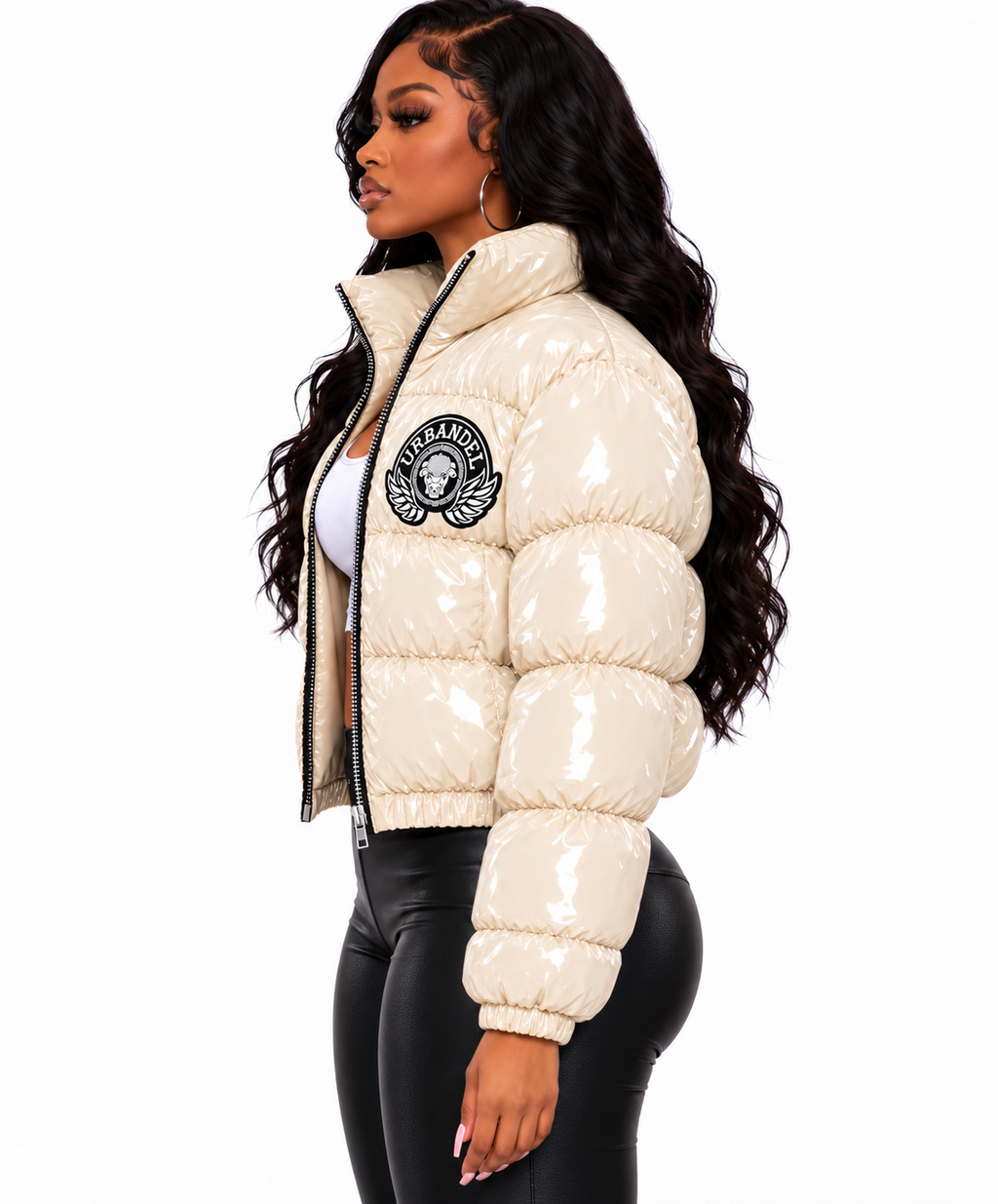 Bull Legacy Cropped Puffer Jacket – Pearl Cream