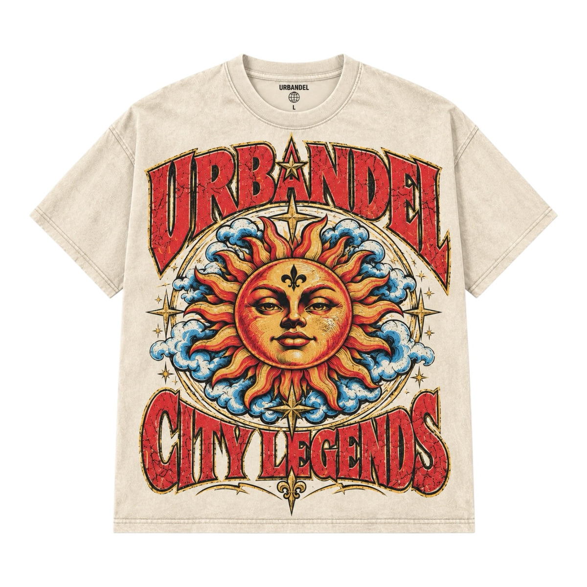 City Legends Celestial Sun Heavyweight Tee – Vintage Cream