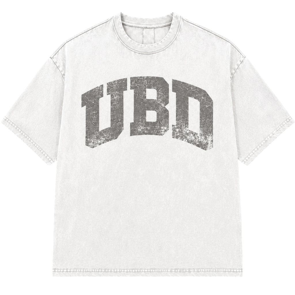 Cracked UBD Varsity Tee – Vintage White