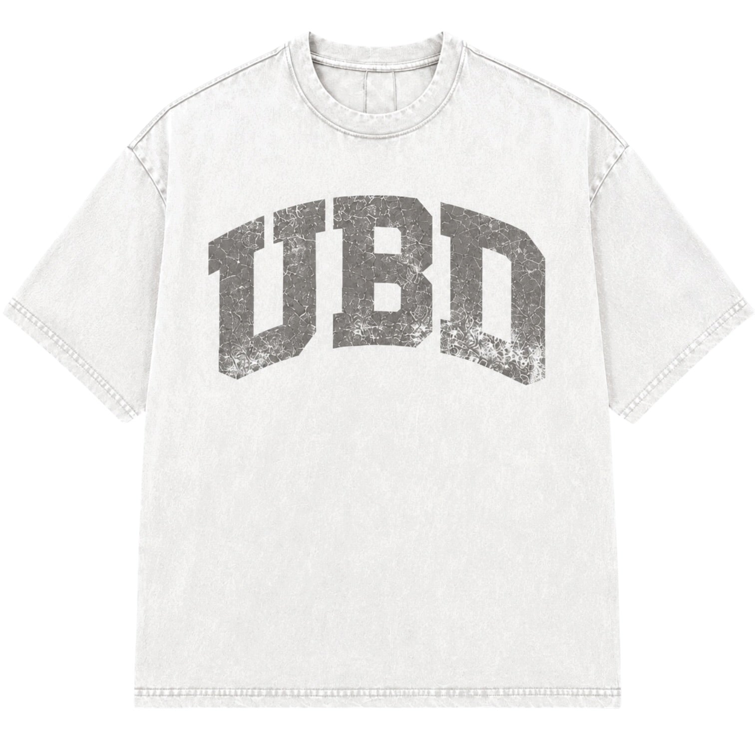 Cracked UBD Varsity Tee – Vintage White