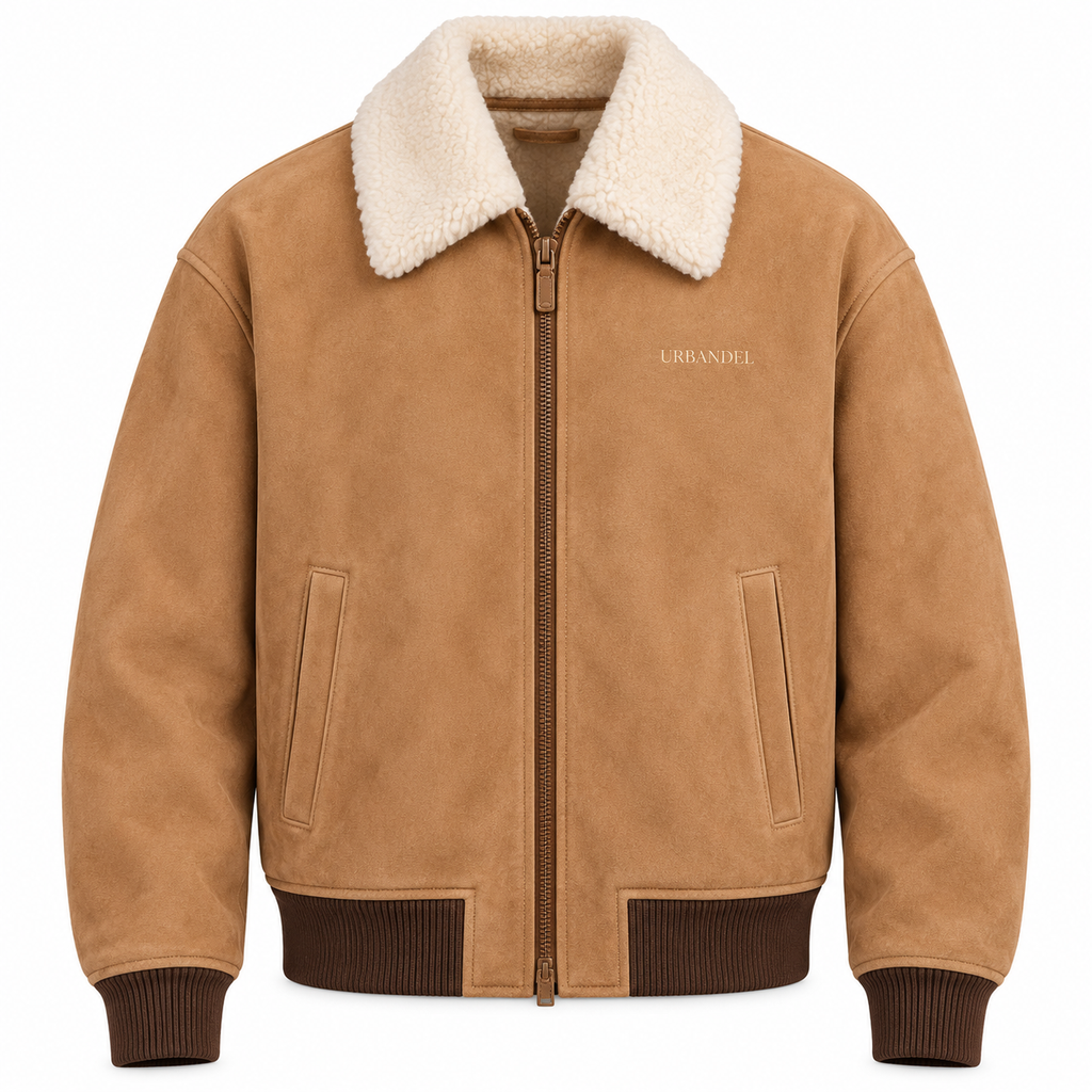 Heritage Sherpa Collar Suede Bomber Jacket