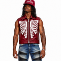 Bone Legacy Leather Vest – Oxblood Red