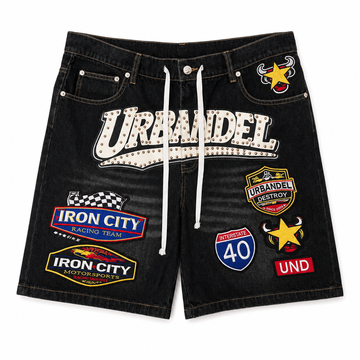 Iron City Racing Denim Shorts