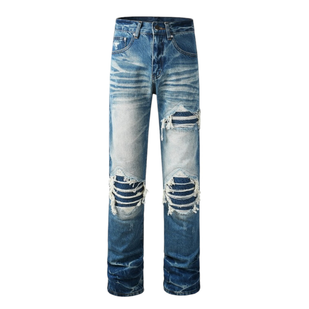 Glacier Rib Distressed Stack Denim