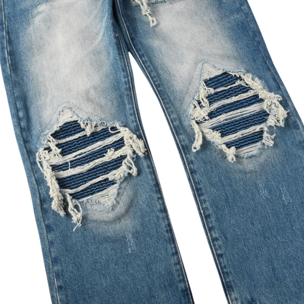 Glacier Rib Distressed Stack Denim
