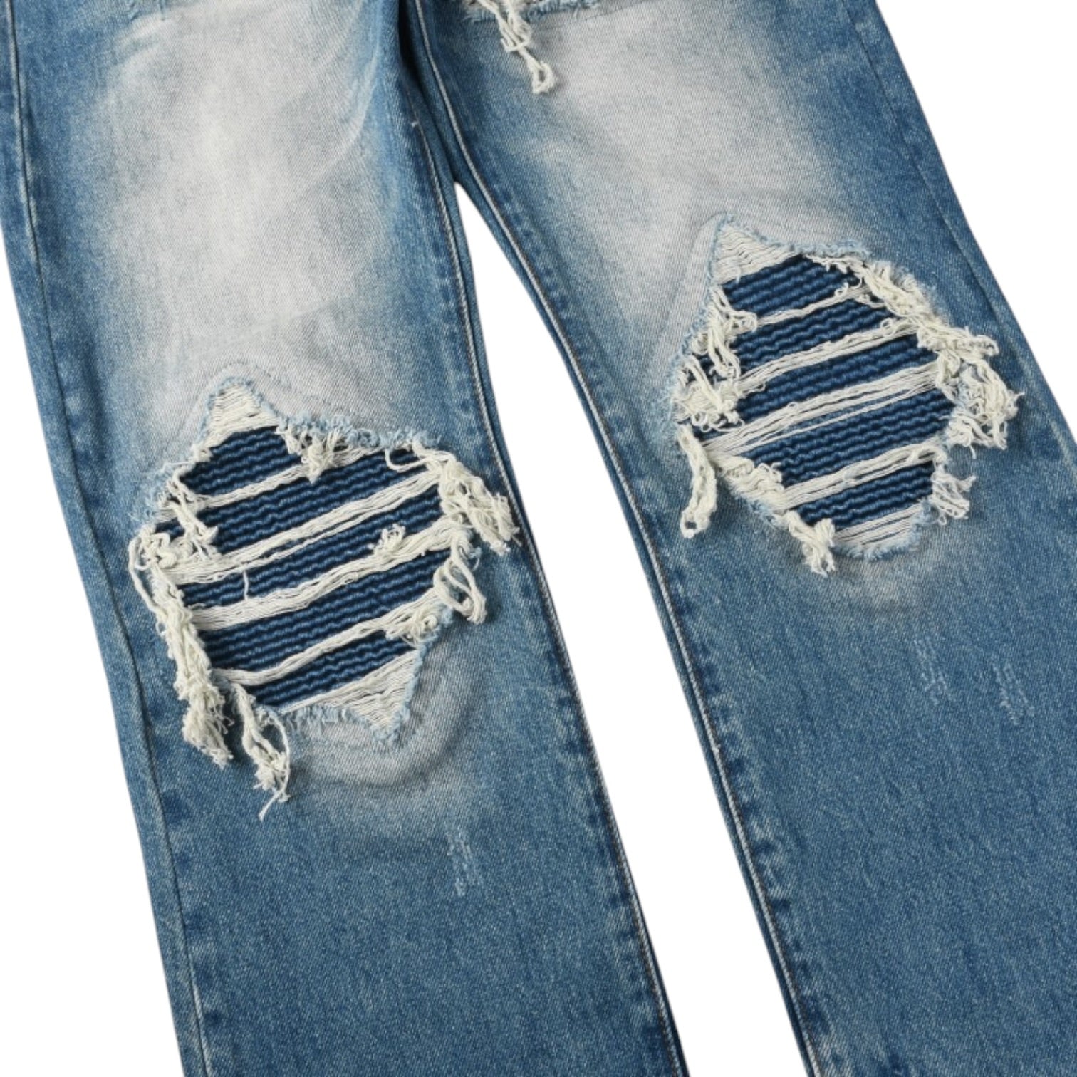 Glacier Rib Distressed Stack Denim