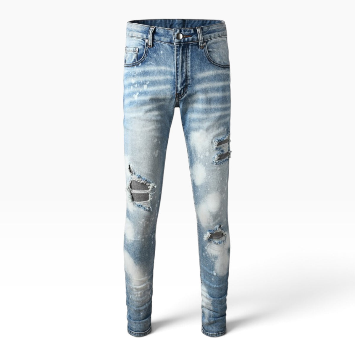 Blue Haze Distressed Stacked Denim