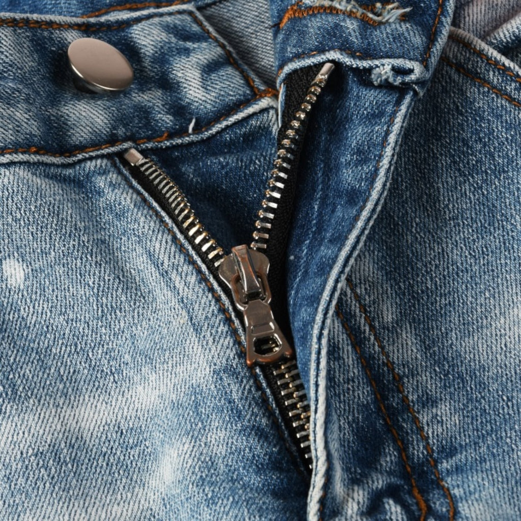 Blue Haze Distressed Stacked Denim