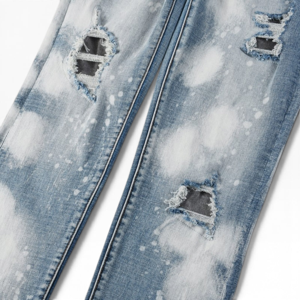 Blue Haze Distressed Stacked Denim