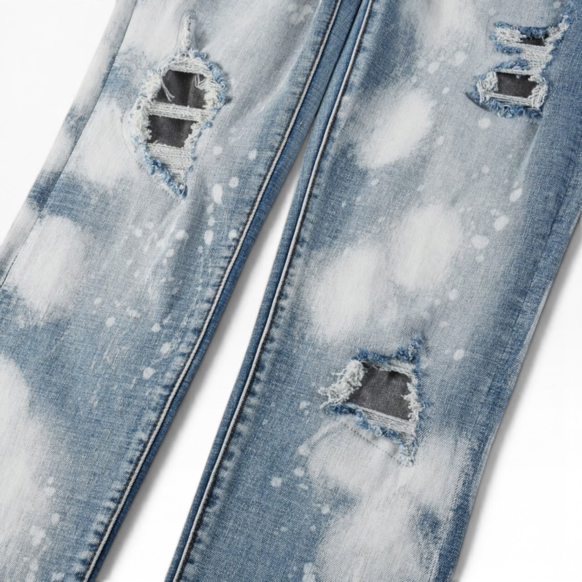 Blue Haze Distressed Stacked Denim