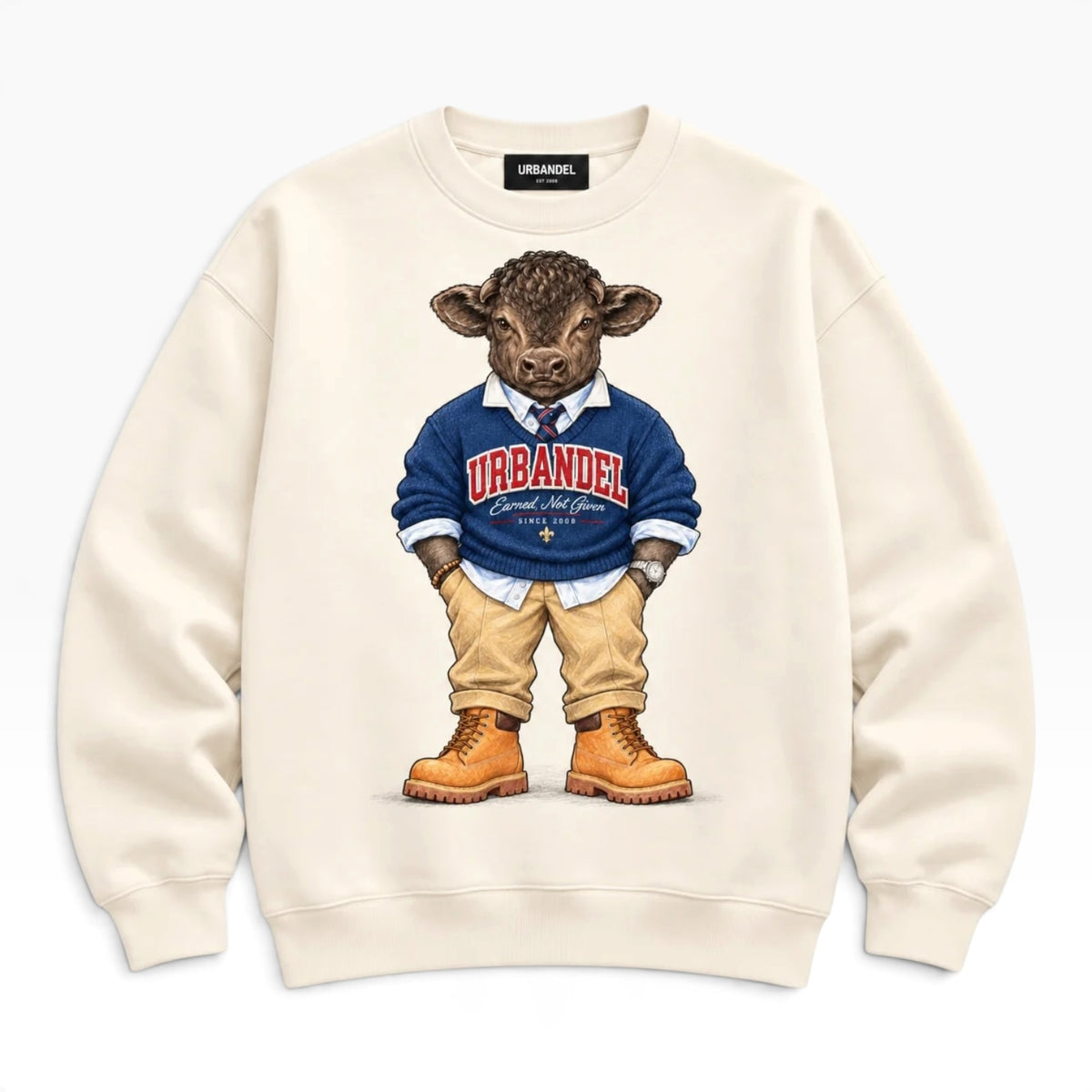 Bull Legacy Graphic Crewneck – Cream
