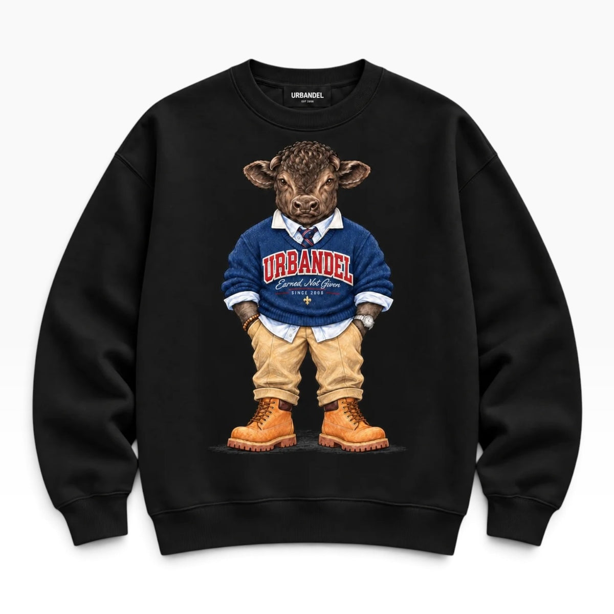 Bull Legacy Graphic Crewneck – Black