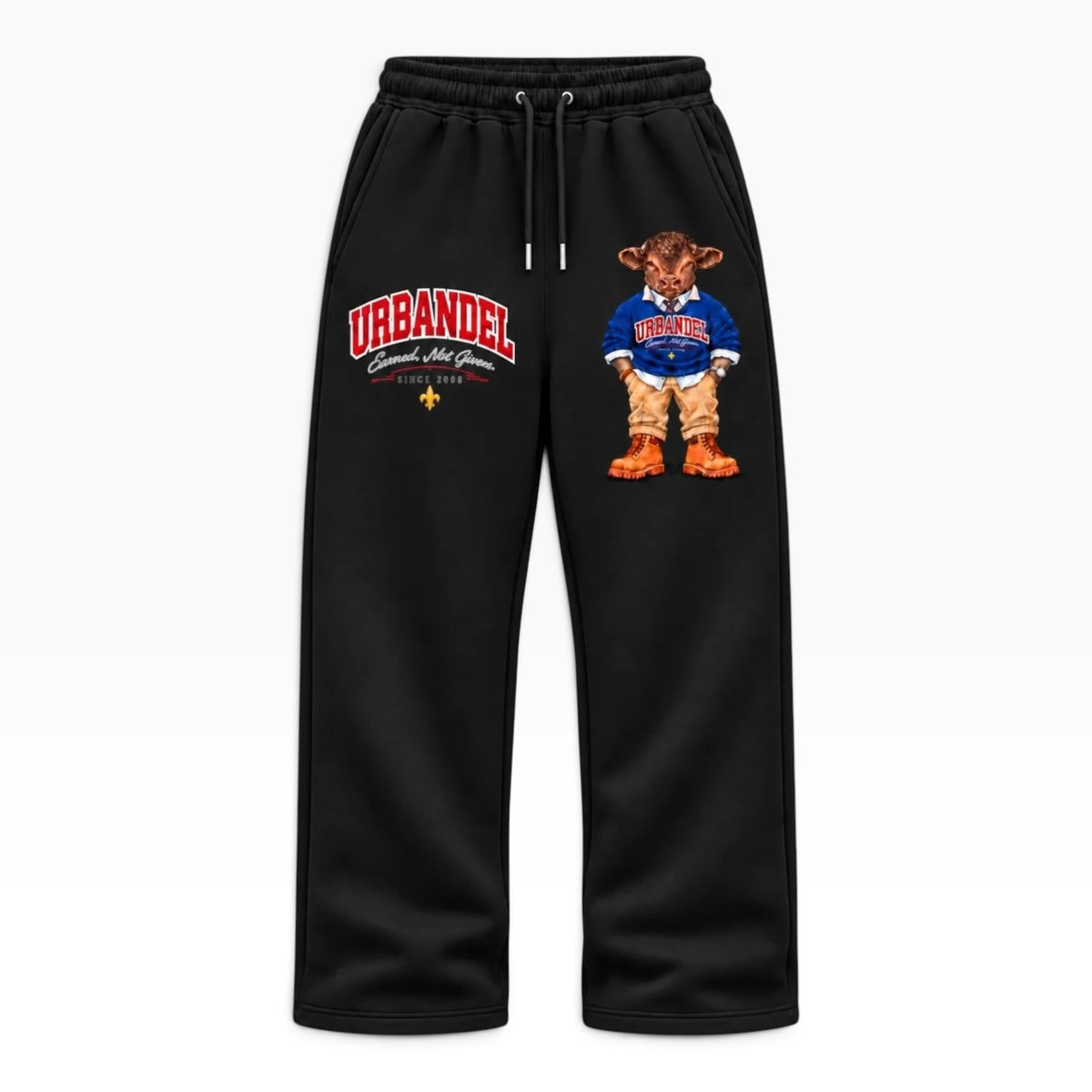 Bull Legacy Wide-Leg Sweatpants – Black
