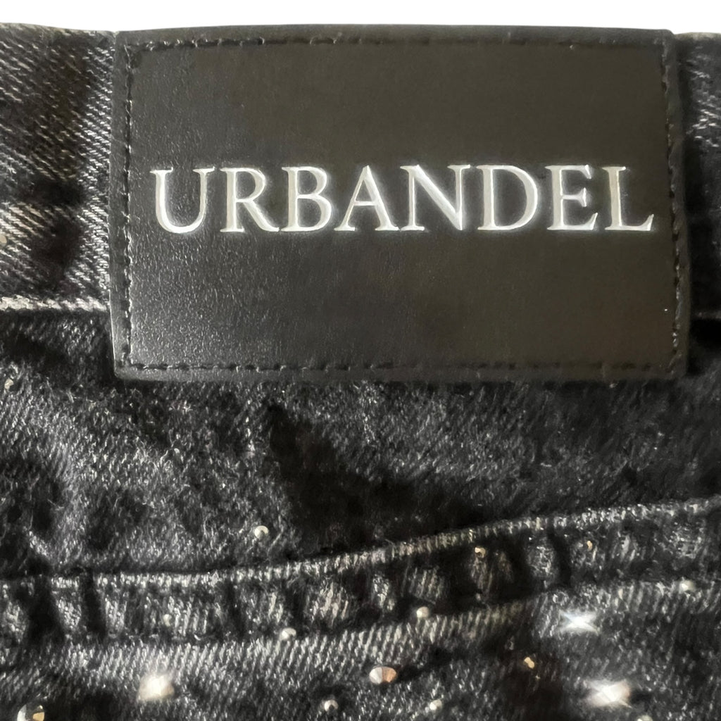 Midnight Speckle” Distressed Denim Shorts
