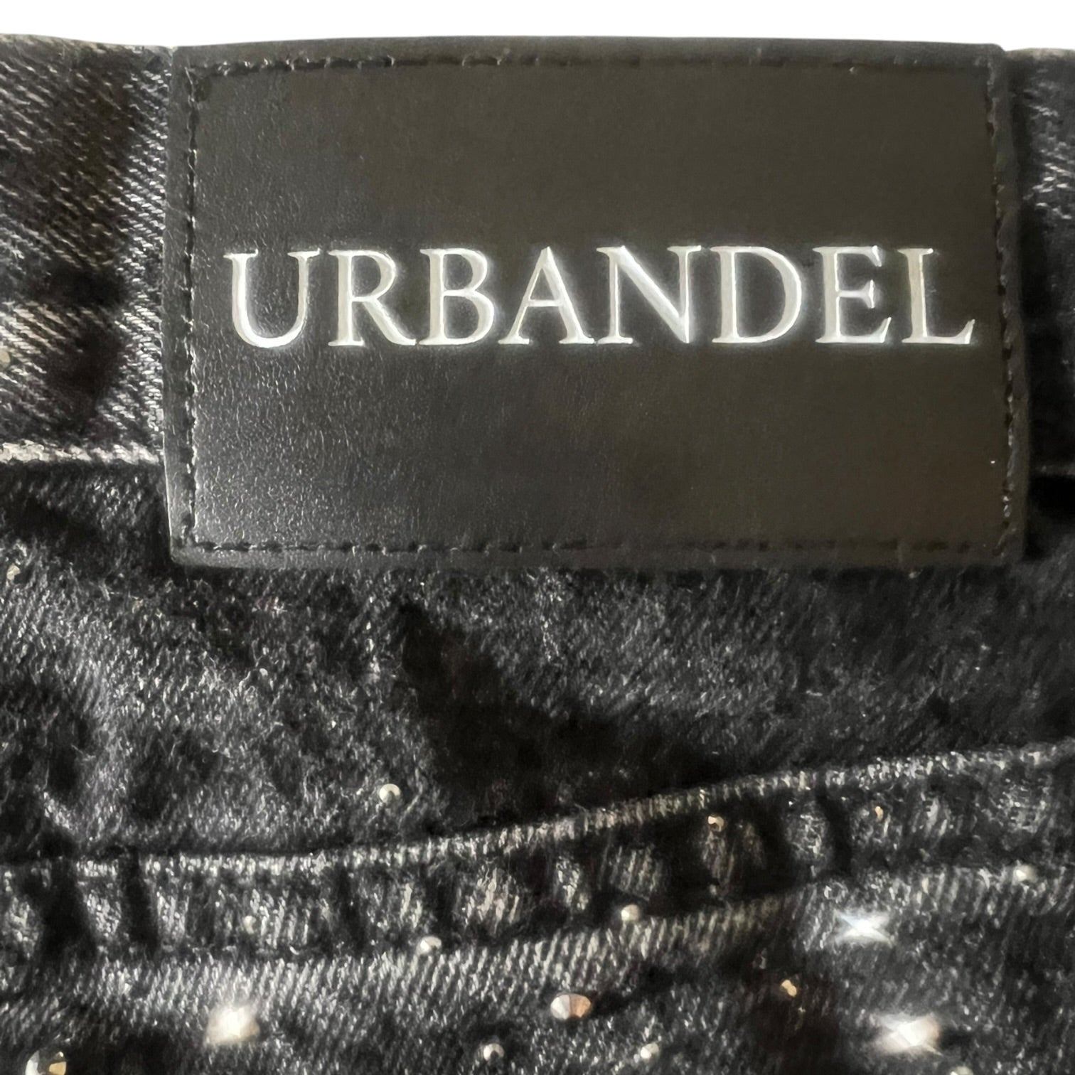 Midnight Speckle” Distressed Denim Shorts