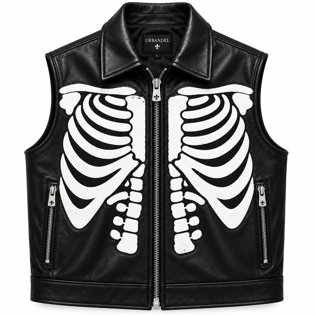 Bone Legacy Leather Vest – Black