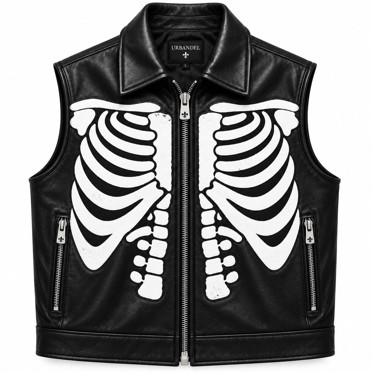 Bone Legacy Leather Vest – Black