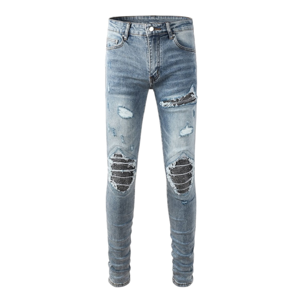 Midnight Rib Distressed Stack Denim