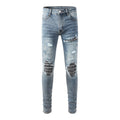 Midnight Rib Distressed Stack Denim